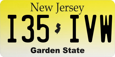 NJ license plate I35IVW