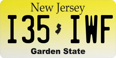 NJ license plate I35IWF