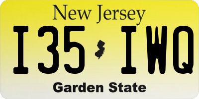 NJ license plate I35IWQ