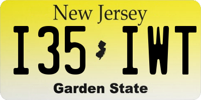 NJ license plate I35IWT
