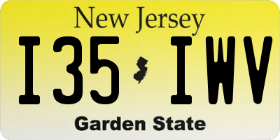 NJ license plate I35IWV