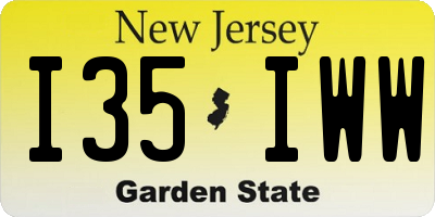 NJ license plate I35IWW