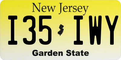 NJ license plate I35IWY