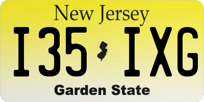NJ license plate I35IXG