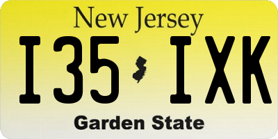 NJ license plate I35IXK