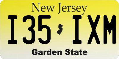 NJ license plate I35IXM