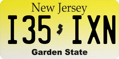 NJ license plate I35IXN
