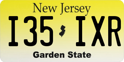 NJ license plate I35IXR