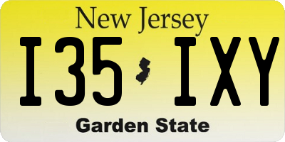 NJ license plate I35IXY
