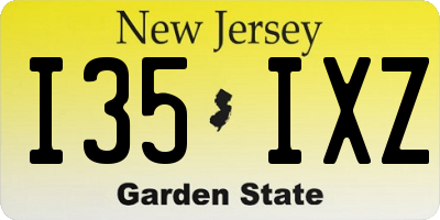 NJ license plate I35IXZ