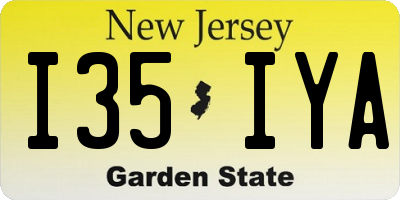 NJ license plate I35IYA
