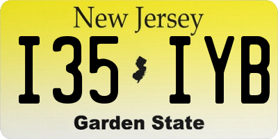 NJ license plate I35IYB