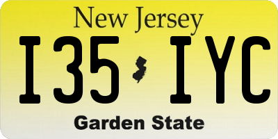 NJ license plate I35IYC