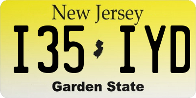 NJ license plate I35IYD