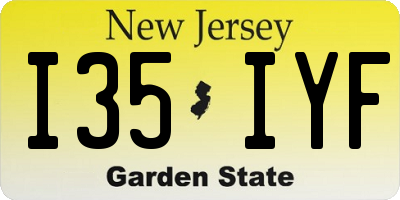 NJ license plate I35IYF