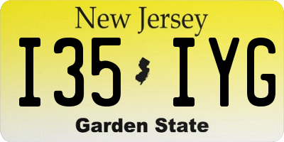 NJ license plate I35IYG