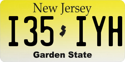 NJ license plate I35IYH