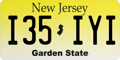 NJ license plate I35IYI