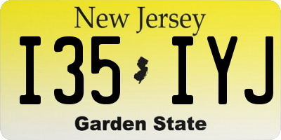 NJ license plate I35IYJ