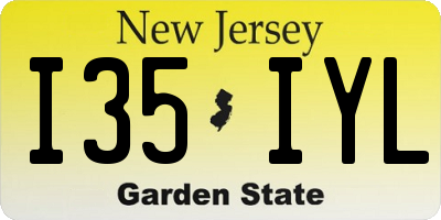 NJ license plate I35IYL