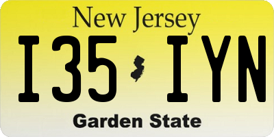 NJ license plate I35IYN