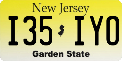NJ license plate I35IYO
