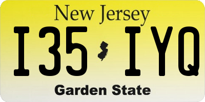 NJ license plate I35IYQ