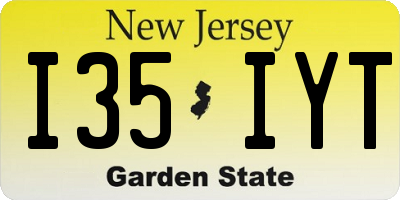 NJ license plate I35IYT