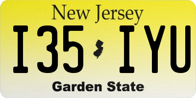 NJ license plate I35IYU