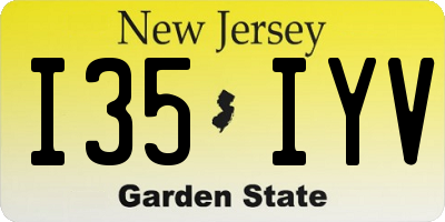 NJ license plate I35IYV