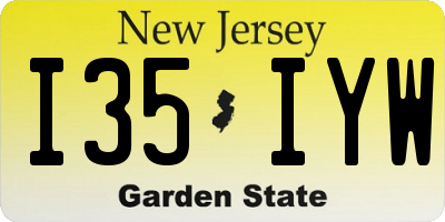 NJ license plate I35IYW