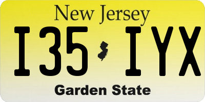 NJ license plate I35IYX