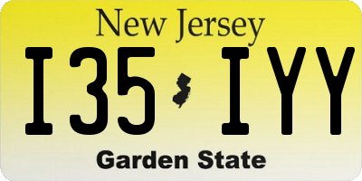 NJ license plate I35IYY