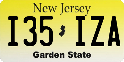 NJ license plate I35IZA