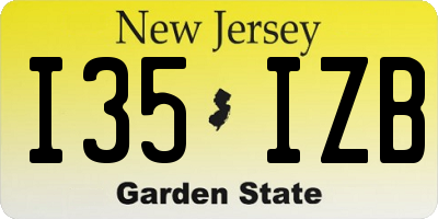 NJ license plate I35IZB