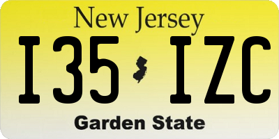 NJ license plate I35IZC
