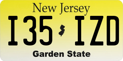 NJ license plate I35IZD
