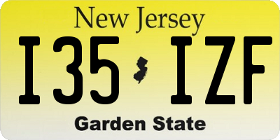 NJ license plate I35IZF