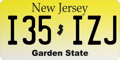 NJ license plate I35IZJ