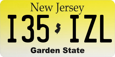 NJ license plate I35IZL