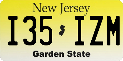 NJ license plate I35IZM