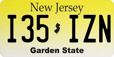NJ license plate I35IZN
