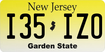 NJ license plate I35IZO