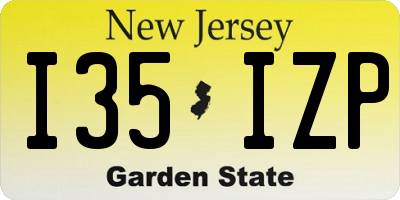 NJ license plate I35IZP