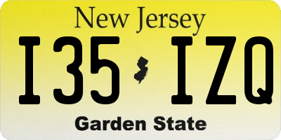 NJ license plate I35IZQ