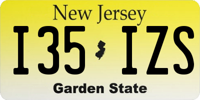NJ license plate I35IZS