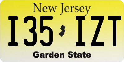NJ license plate I35IZT