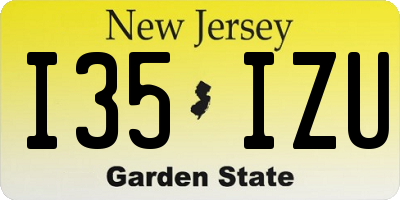 NJ license plate I35IZU