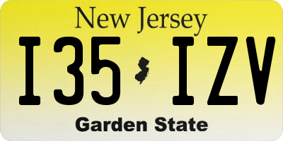 NJ license plate I35IZV