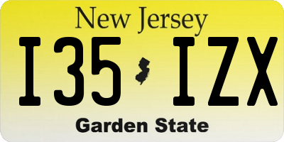 NJ license plate I35IZX